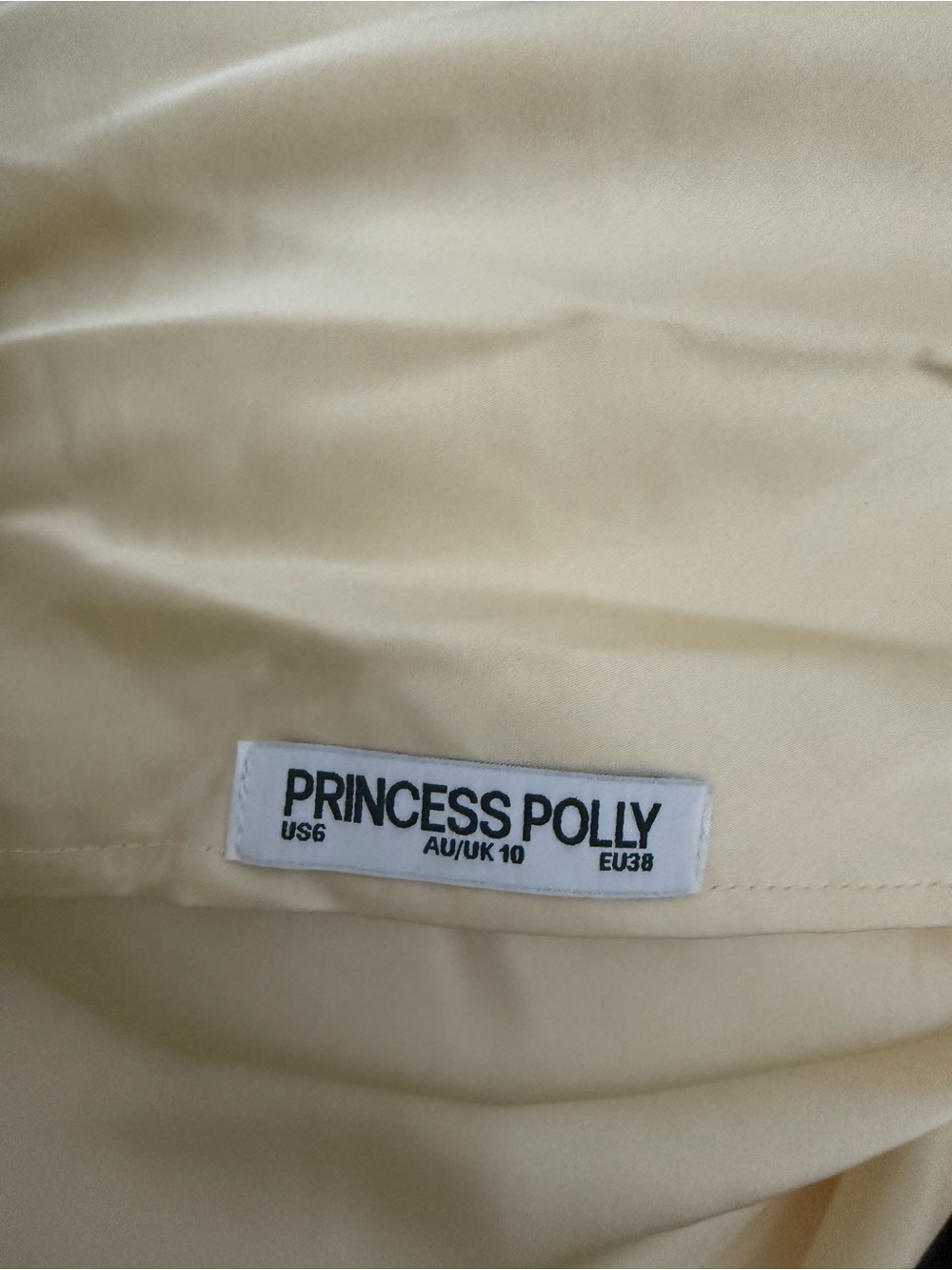 Princess Polly Pale Yellow Satin Skirt - Picture 3 of 3